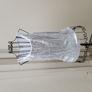 Silver sequined tank top